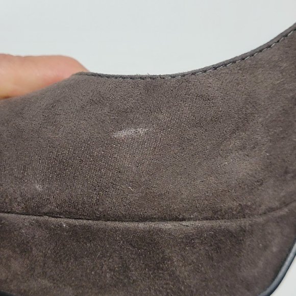 GUESS gray suede platform heels with ankle strap, size 6.5 - Picture 15 of 15